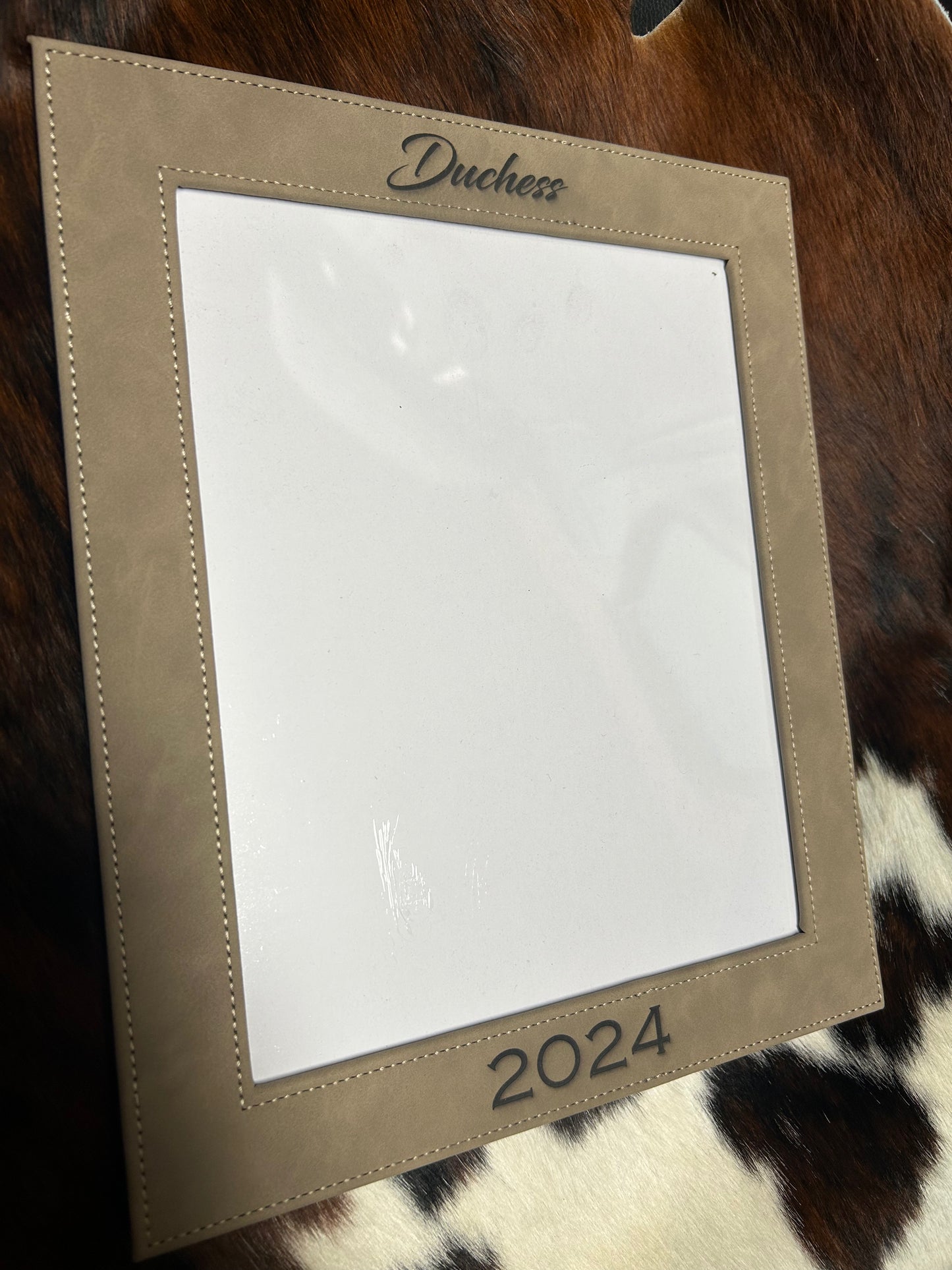*LIMTED QUANTITY* Engraved Faux Leather Picture Frame