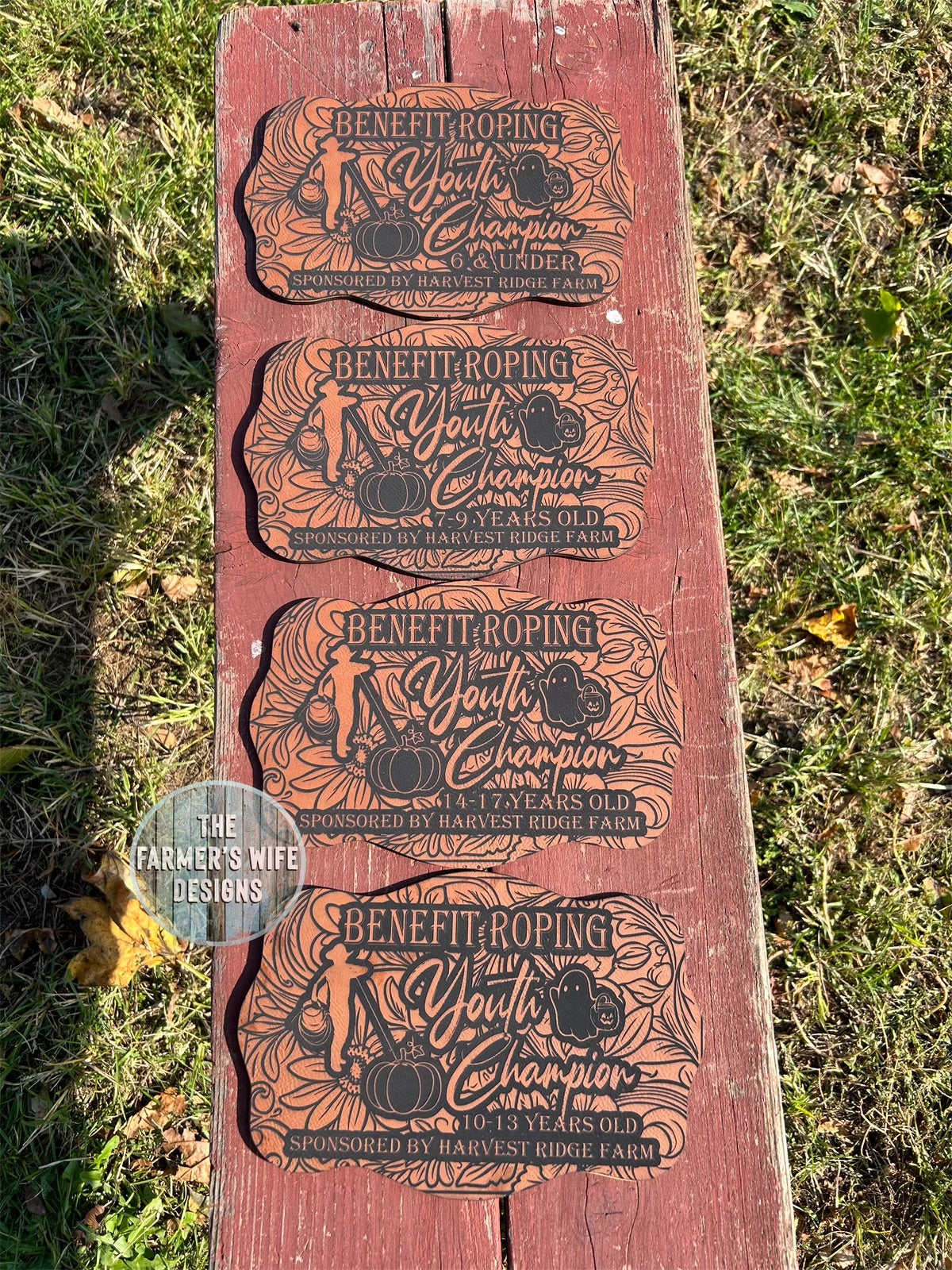 Engraved Faux Leather Buckle Plaque