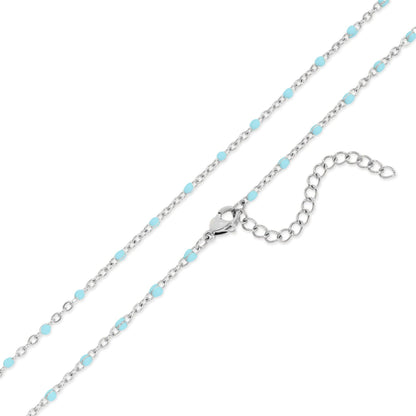 18K Gold Stainless Steel Turquoise Chain Necklace
