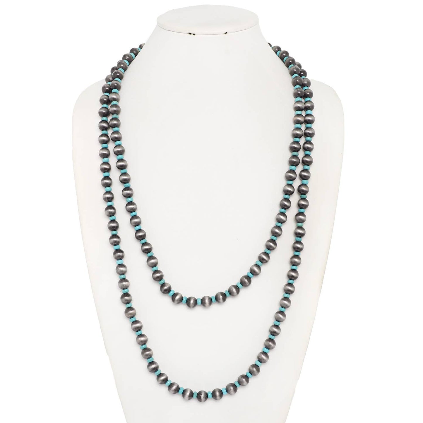 Western Metallic Bead Wrap Necklace