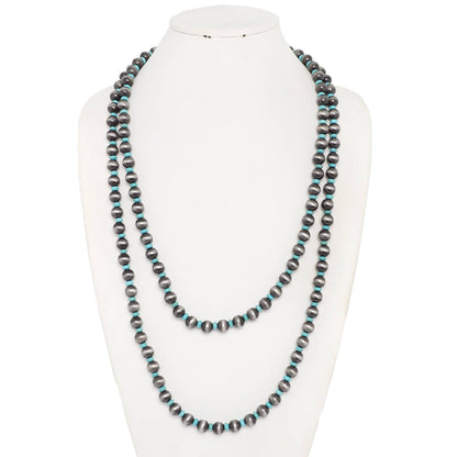 Western Metallic Bead Wrap Necklace