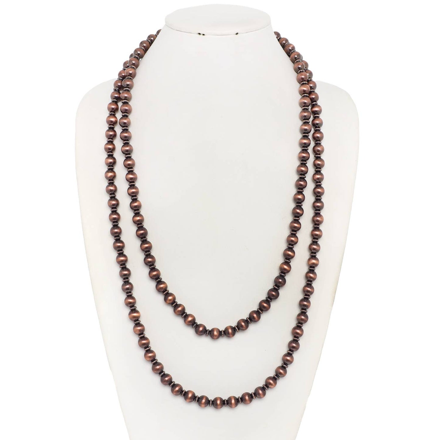Western Metallic Bead Wrap Necklace