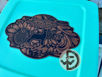 Engraved Faux Leather Cooler Topper