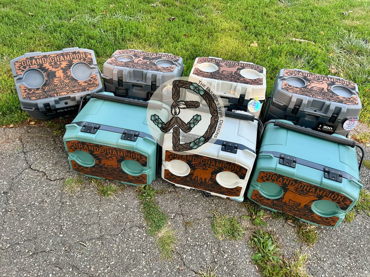 Engraved Faux Leather Cooler Topper