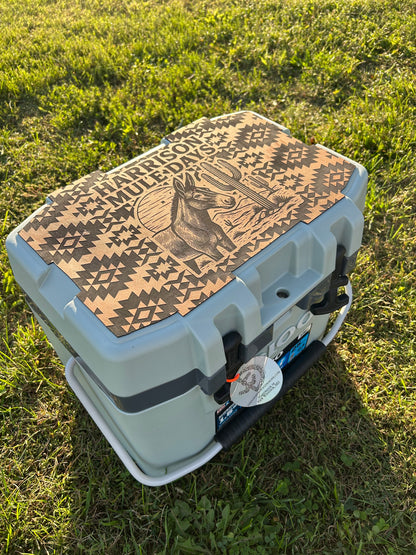 Engraved Faux Leather Cooler Topper