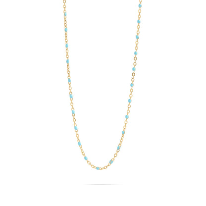 18K Gold Stainless Steel Turquoise Chain Necklace