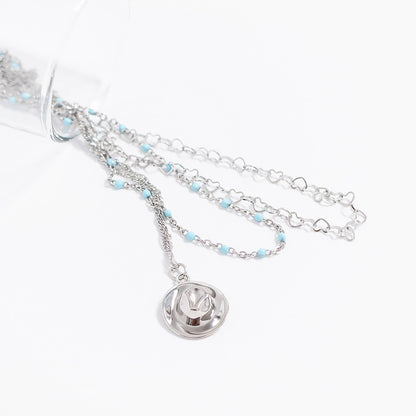 18K Gold Stainless Steel Turquoise Chain Necklace