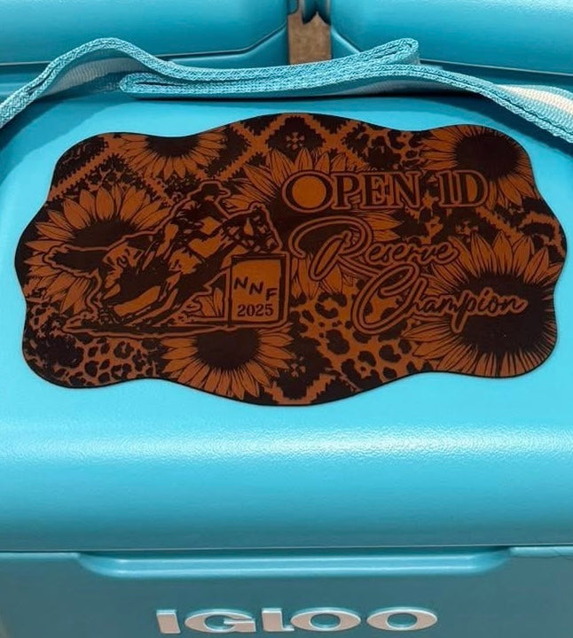 Engraved Faux Leather Cooler Topper