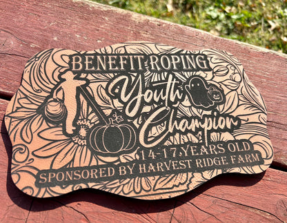 Engraved Faux Leather Buckle Plaque
