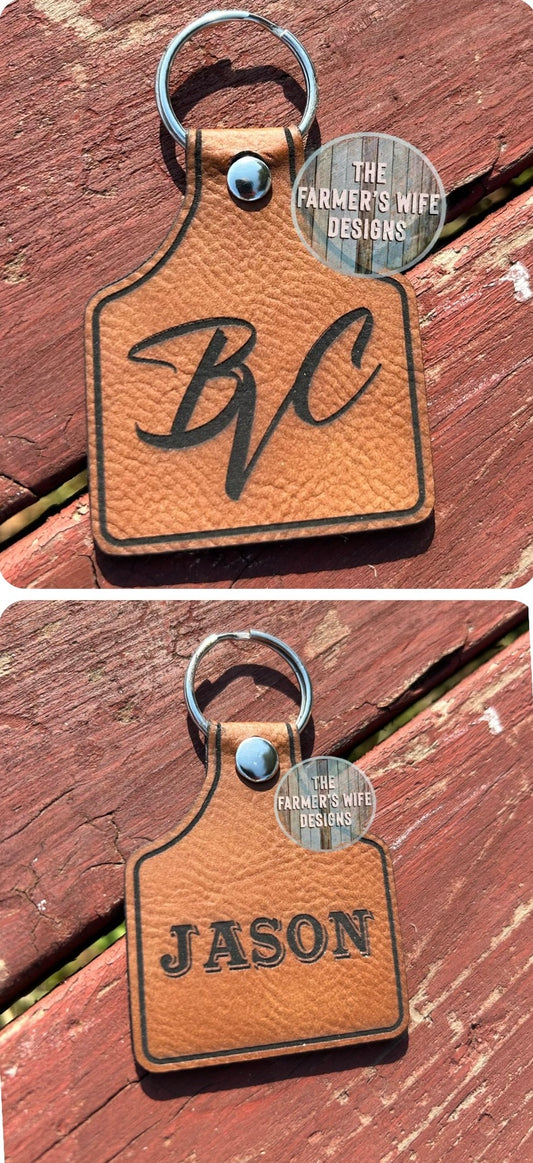 Faux Leather- Custom Keychain