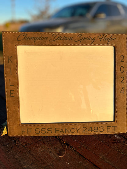 *LIMTED QUANTITY* Engraved Faux Leather Picture Frame