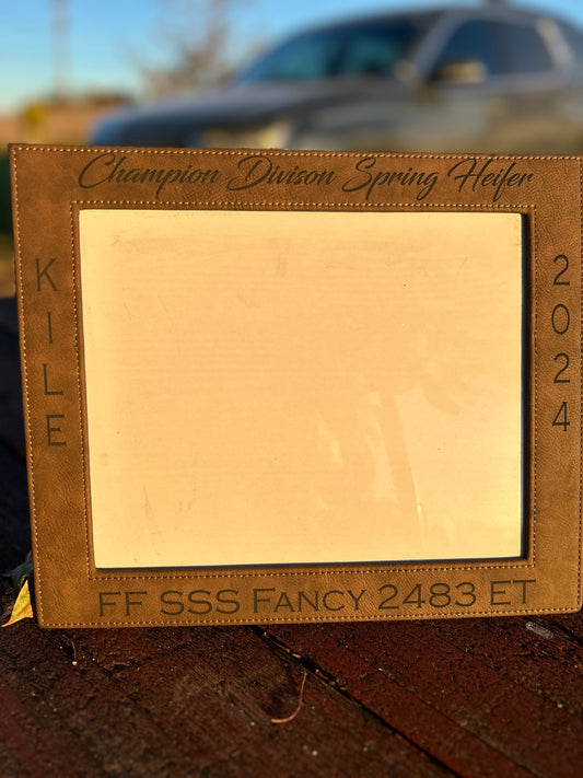 *LIMTED QUANTITY* Engraved Faux Leather Picture Frame