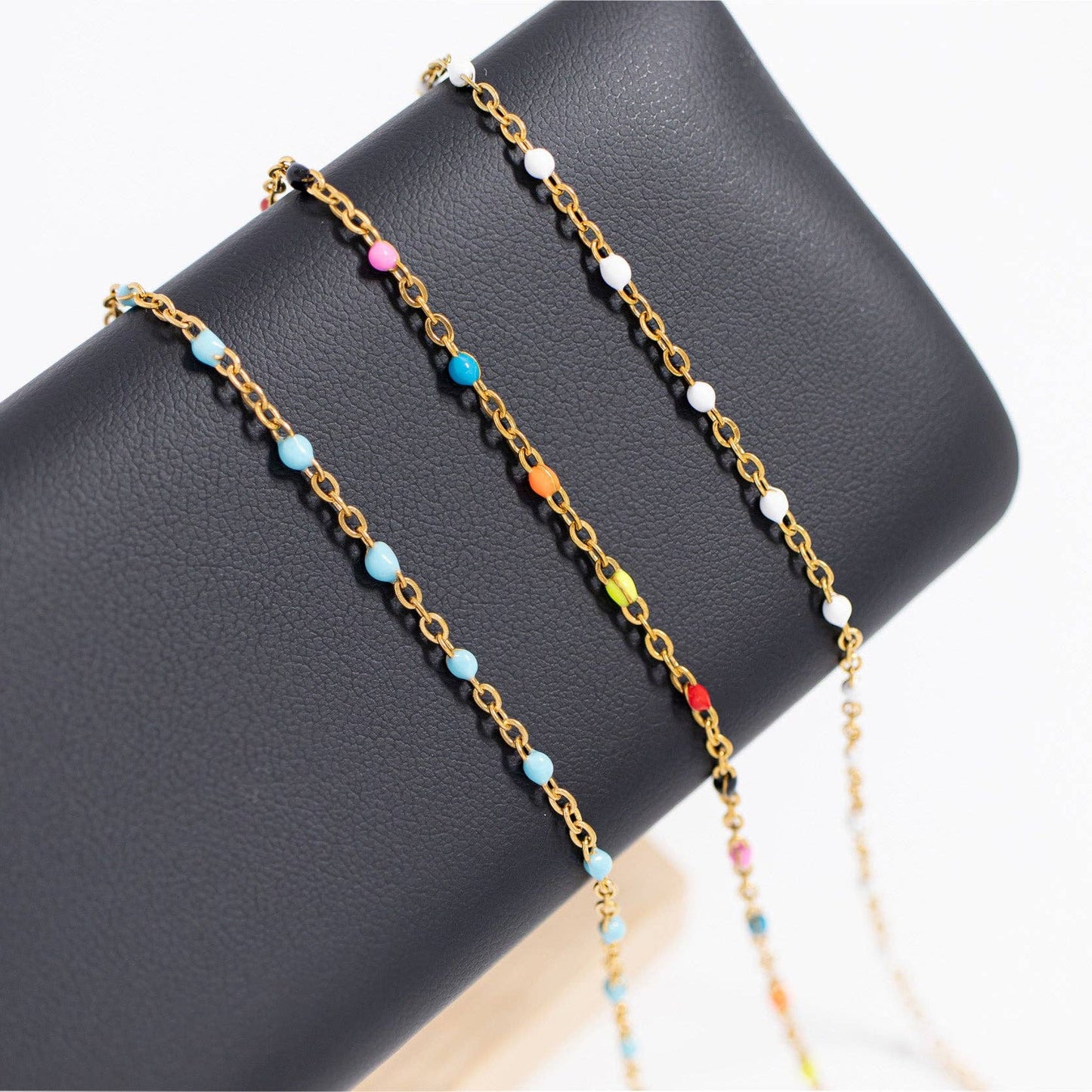 18K Gold Stainless Steel Turquoise Chain Necklace