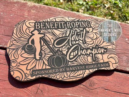 Engraved Faux Leather Buckle Plaque