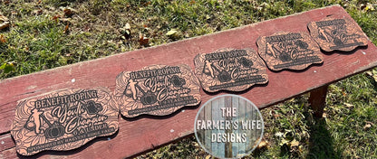 Engraved Faux Leather Buckle Plaque