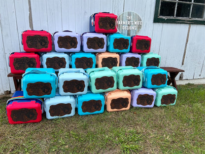 Engraved Faux Leather Cooler Topper