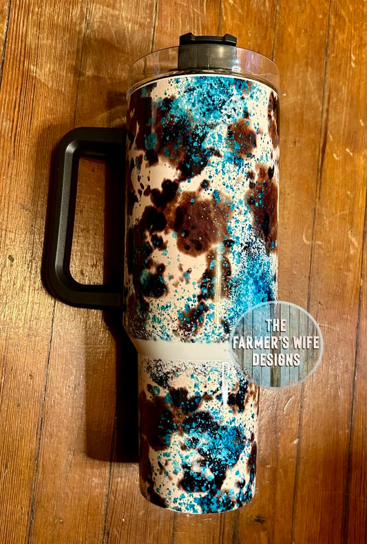 Turquoise & Cowhide