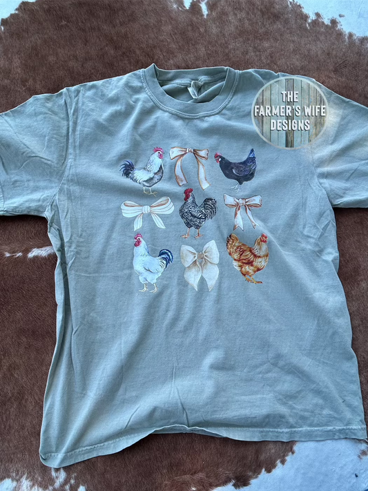 Chicken Bow Comfort Colors Shirt