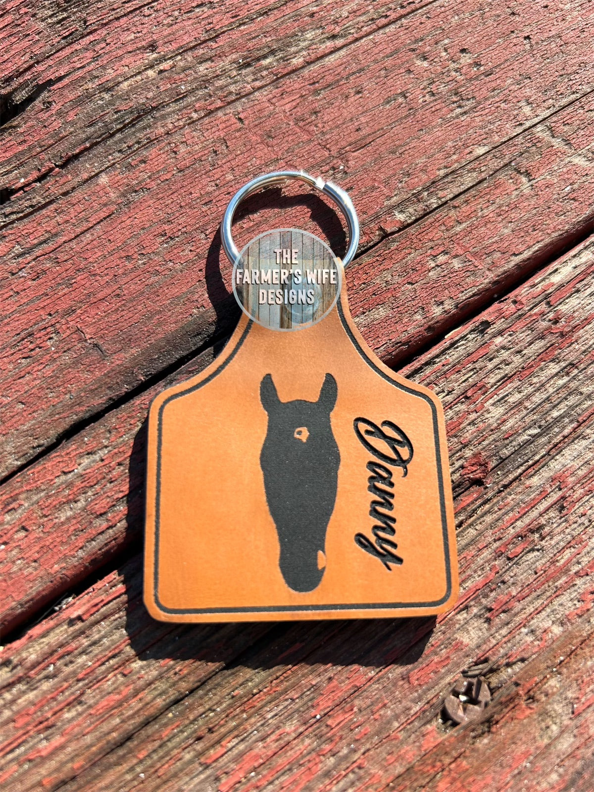 Hand Drawn Horse Marking Keychain