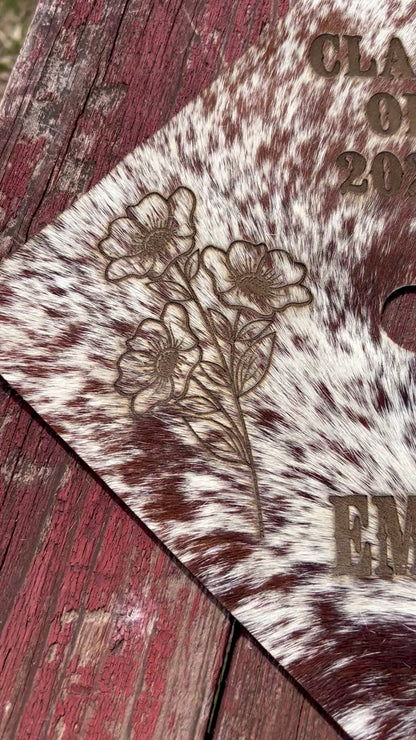 Cowhide Graduation Cap Cover