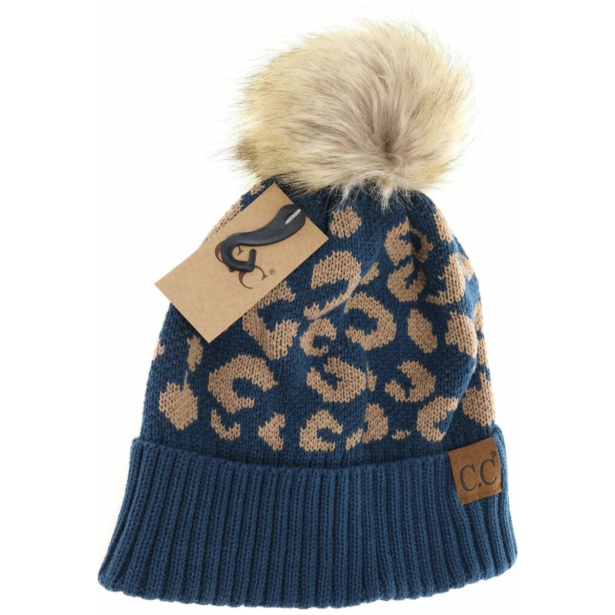 Leopard Pom Beanie