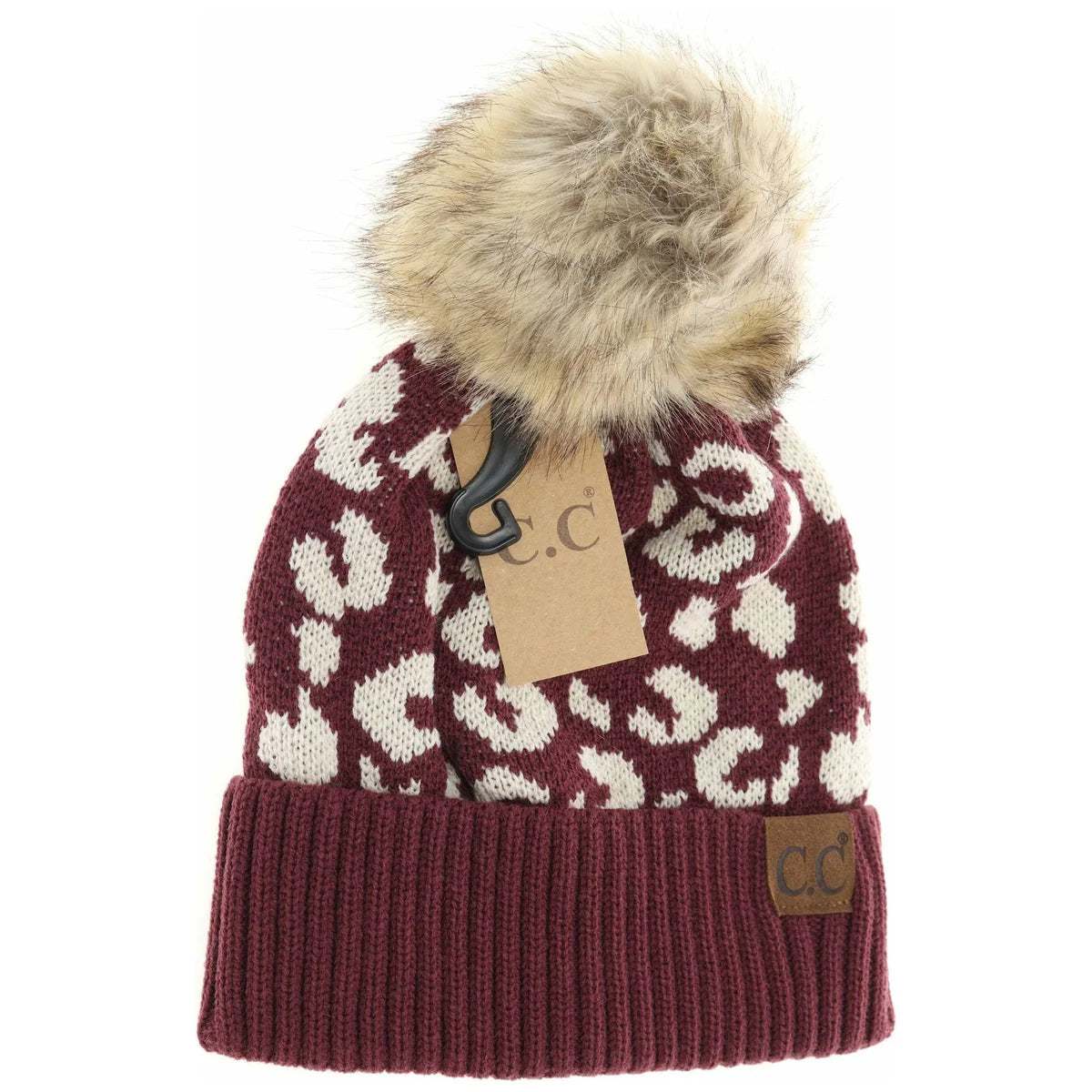 Leopard Pom Beanie