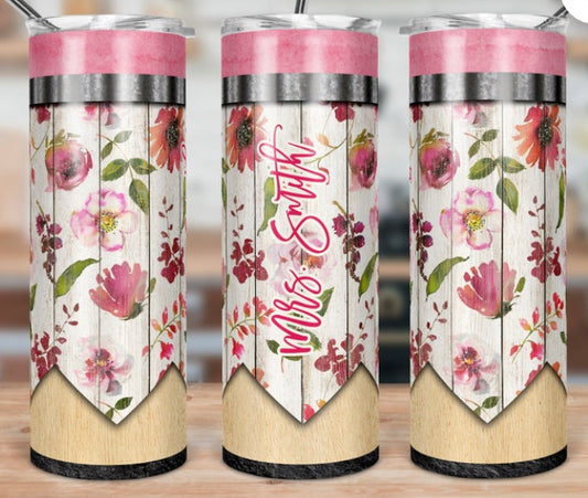 Flower Teacher Tumbler