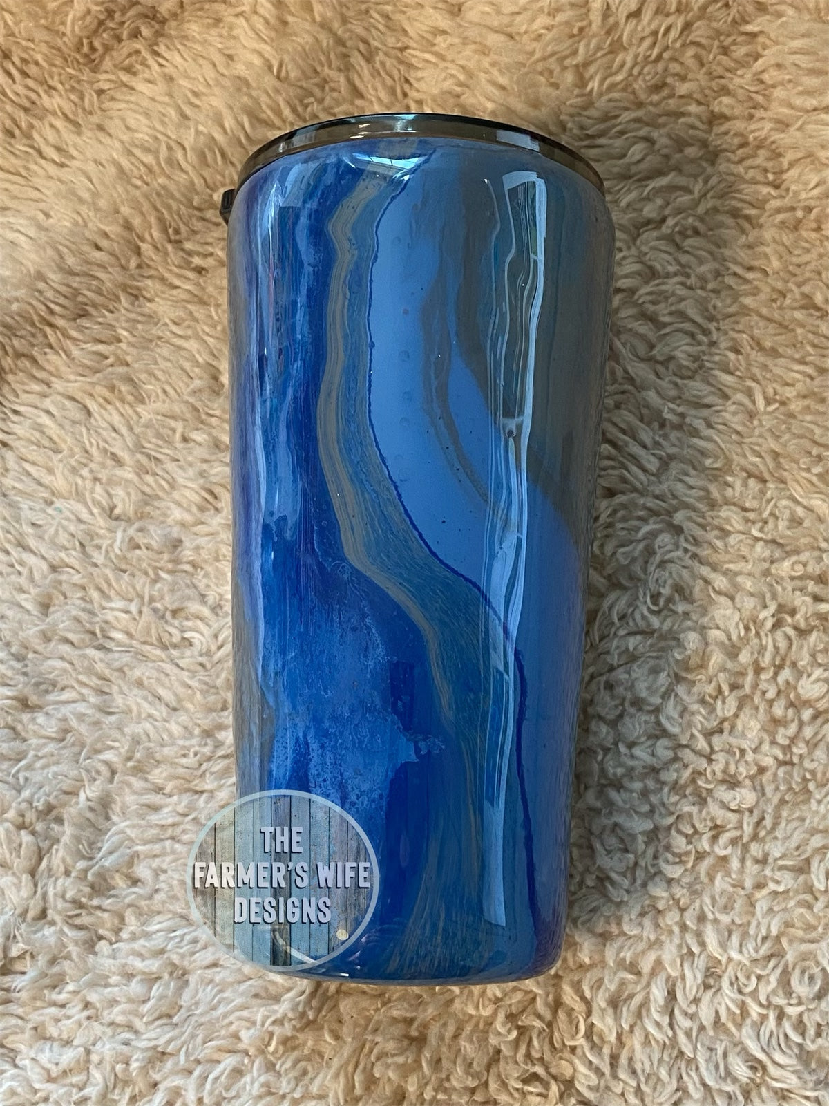 Blue and Gray Hydro dipped 16oz Tumbler